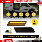 2X Smoked Amber LED Front Fender Marker Light for Ford Transit Connect (2010–2013)