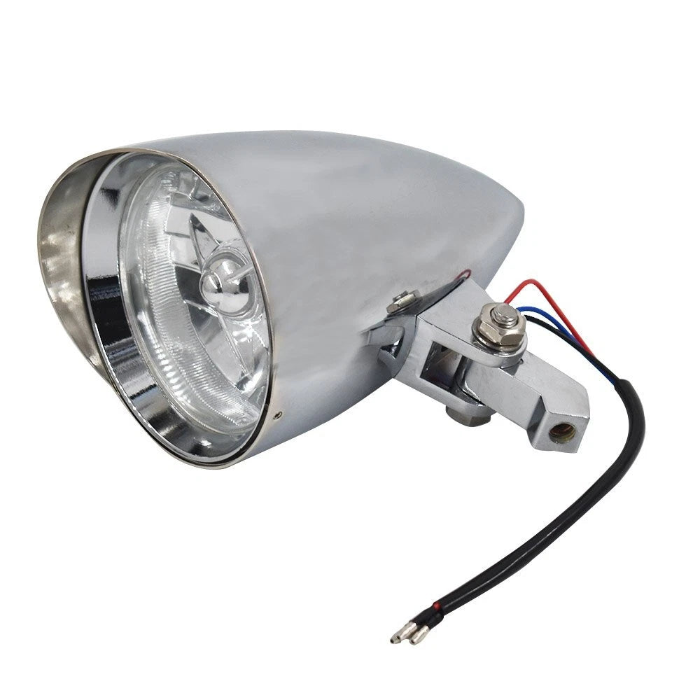 Chrome Headlight Visor for Bobber Chopper Dyna (12V)