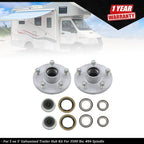 Set of 2 Galvanized Trailer Wheel Hub Assemblies for 3