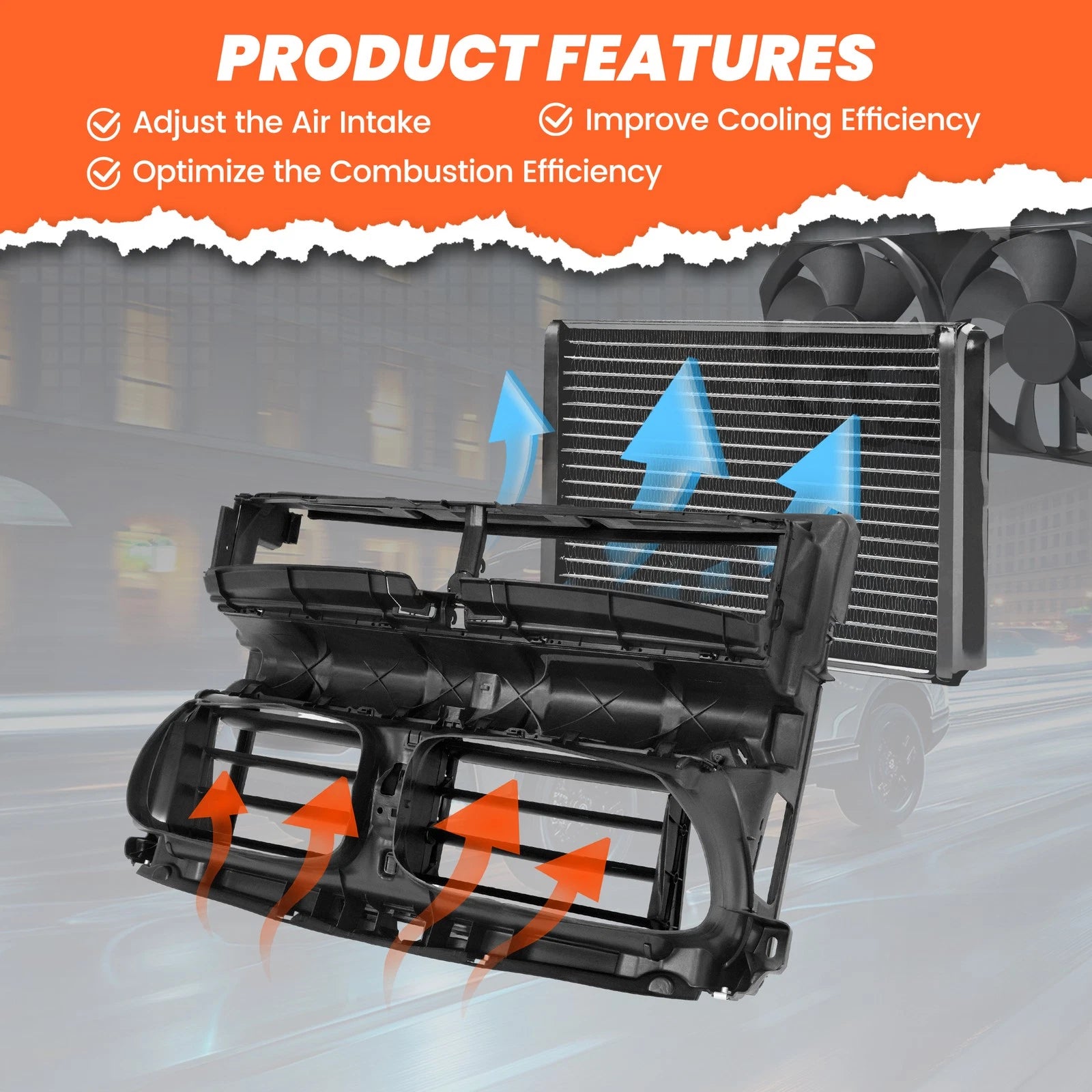 Radiator Support Shutter Assembly for BMW 528i 535i 550i F10 (2011–2016)