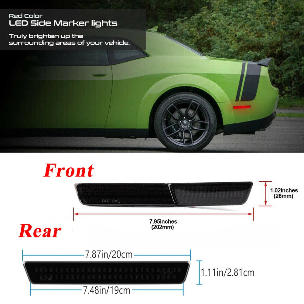 Smoked LED Side Marker Lights for Dodge Challenger SRT Widebody (2018–2022)