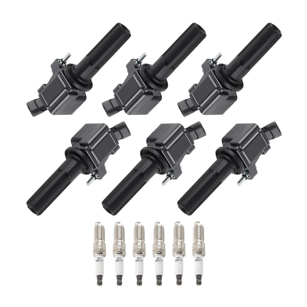 Pack of 6 Ignition Coils + Spark Plugs for Isuzu Chevrolet Trailblazer EXT (2002–2009)