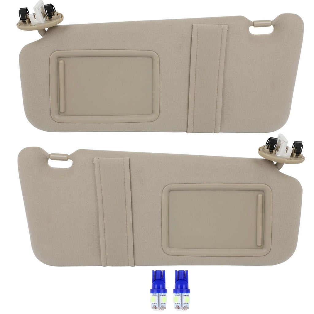 Sun Visor Pair for Toyota Camry (2006–2011) - Beige with Mirror Light