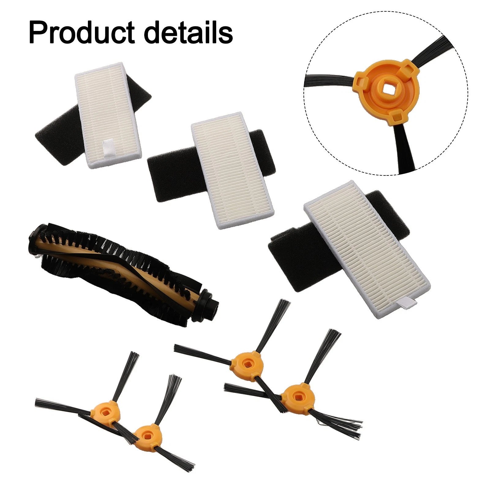 Main Brush and Side Brush Filter Set for