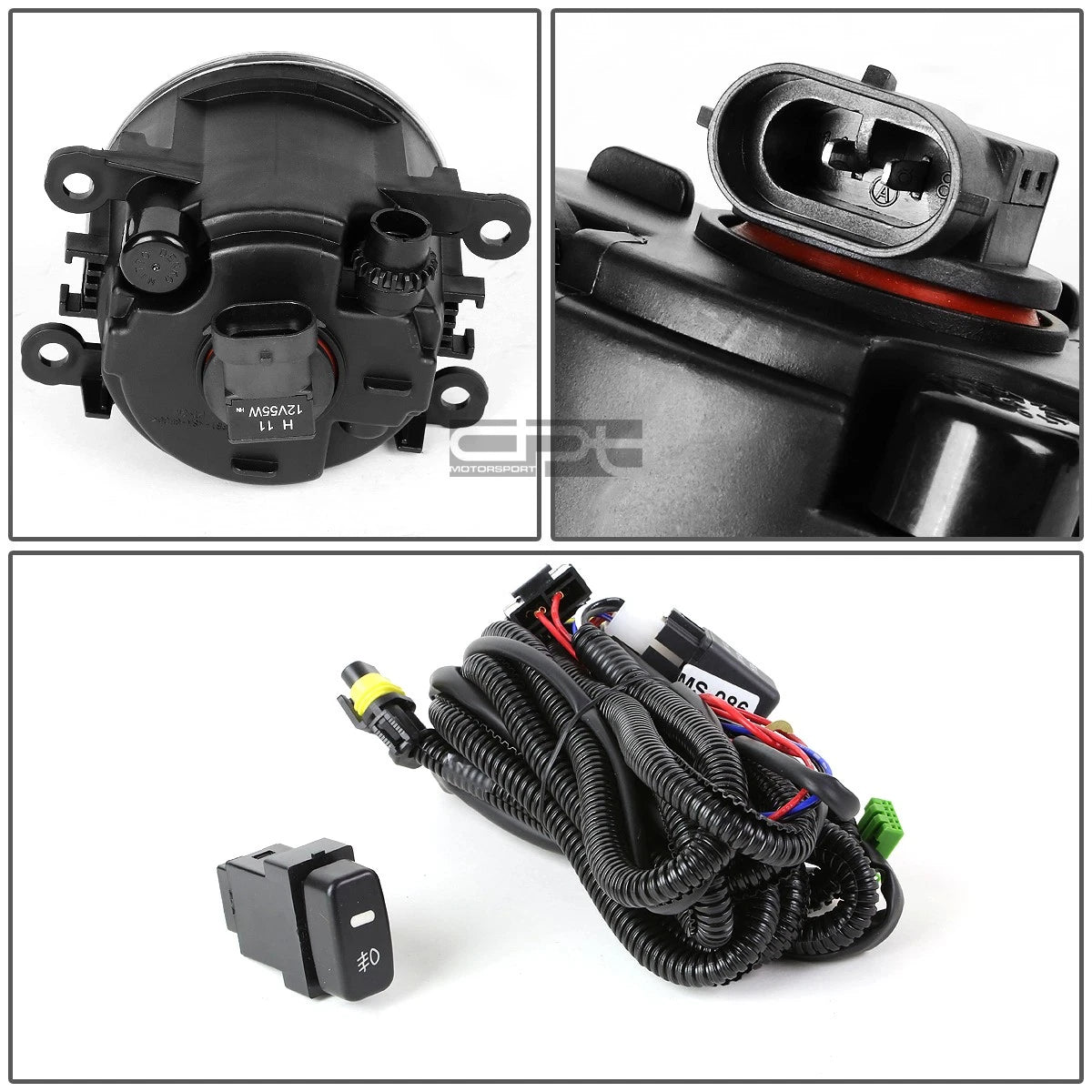 Fog Light Lamp + Switch for Mitsubishi Montero Sport (2010–2015) - Smoked Lens