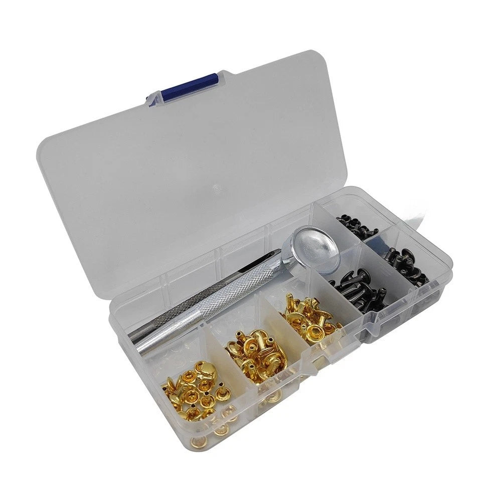 60pcs Dual Sided Rivets Set 6mm 8mm 12mm with Tool for Jeans Repair