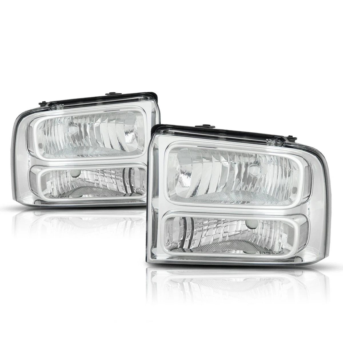 JDM Headlights for Honda Civic (2004–2005) Chrome Housing Amber Side