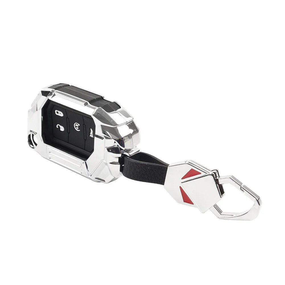 Silver 4-Button Remote Key Fob Cover for Jeep Wrangler (2018-2024)