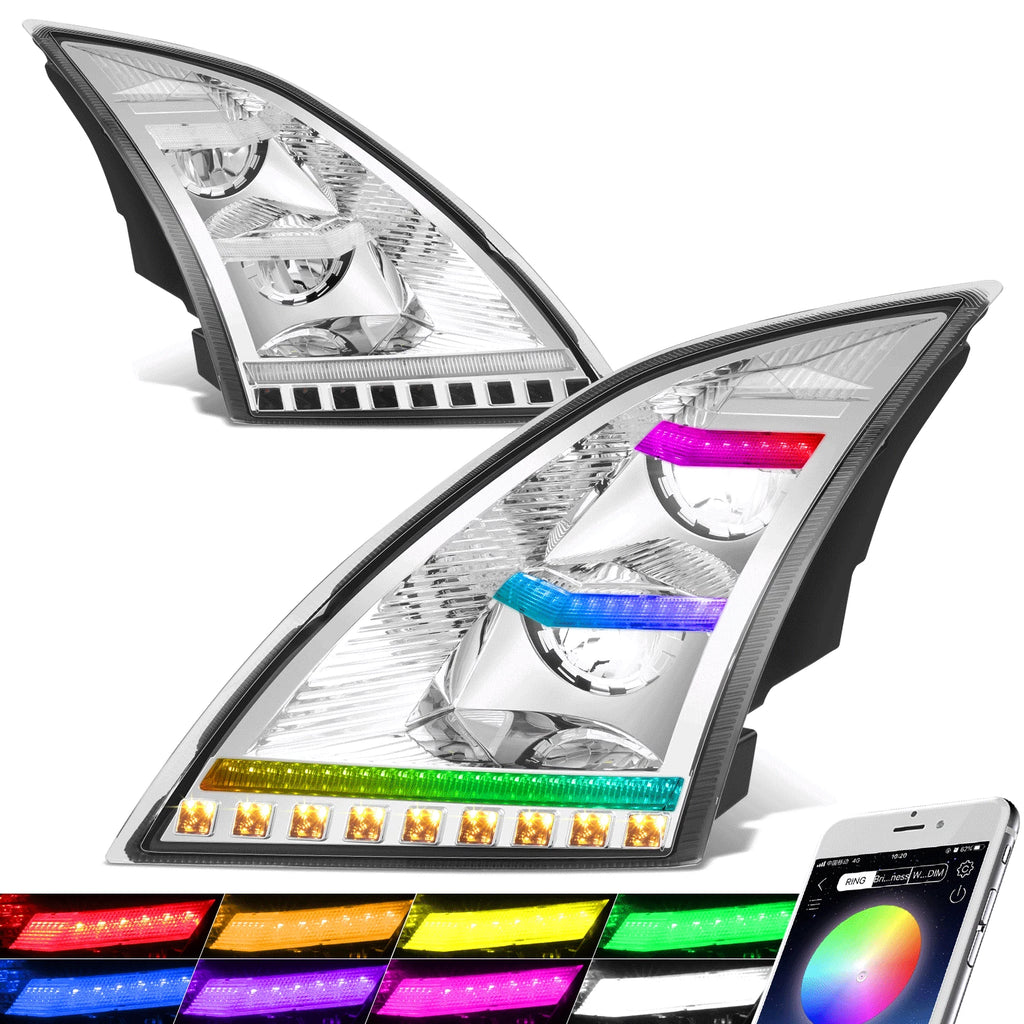 Chrome/Amber Reflector Headlights for Volvo VNL/VNR 300/400/640/740/760 (2018–2024)