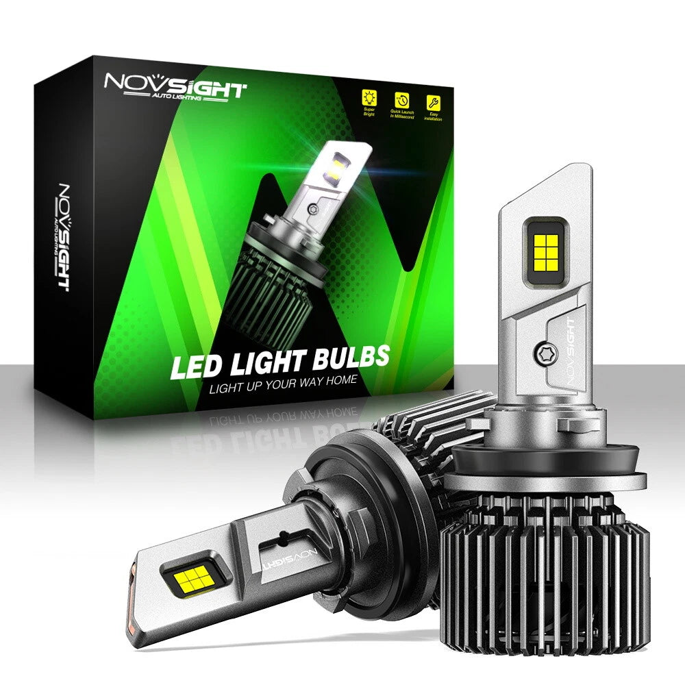 2X H11 LED Headlight Bulbs for NOVSIGHT (22000LM, 100W)