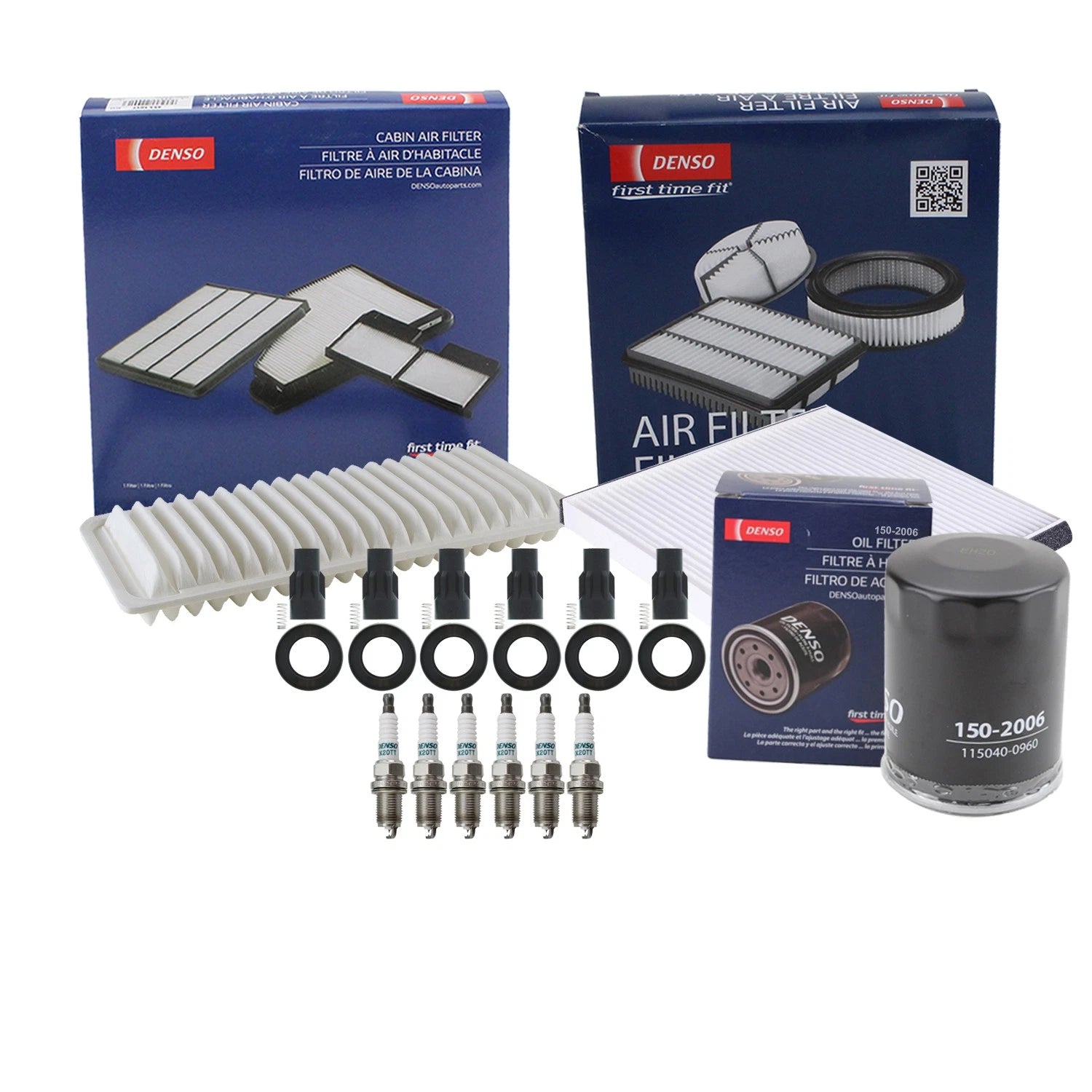 Denso Tune Up Kit 6 Spark Plugs & Boots for RX400h (2006–2008)