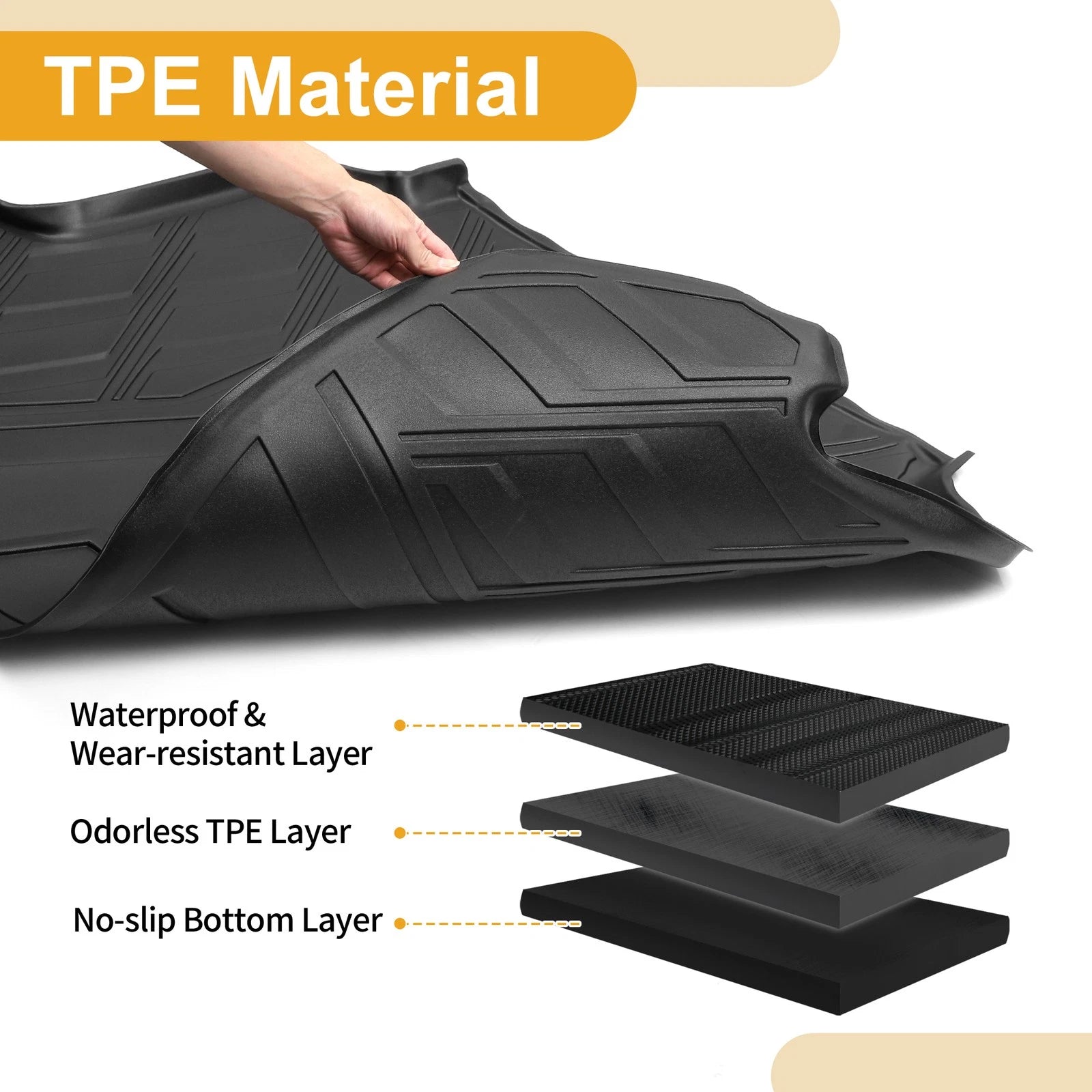 Cargo Liner Rear Trunk Mat for Toyota Camry (2018–2025) TPE Diamond Pattern