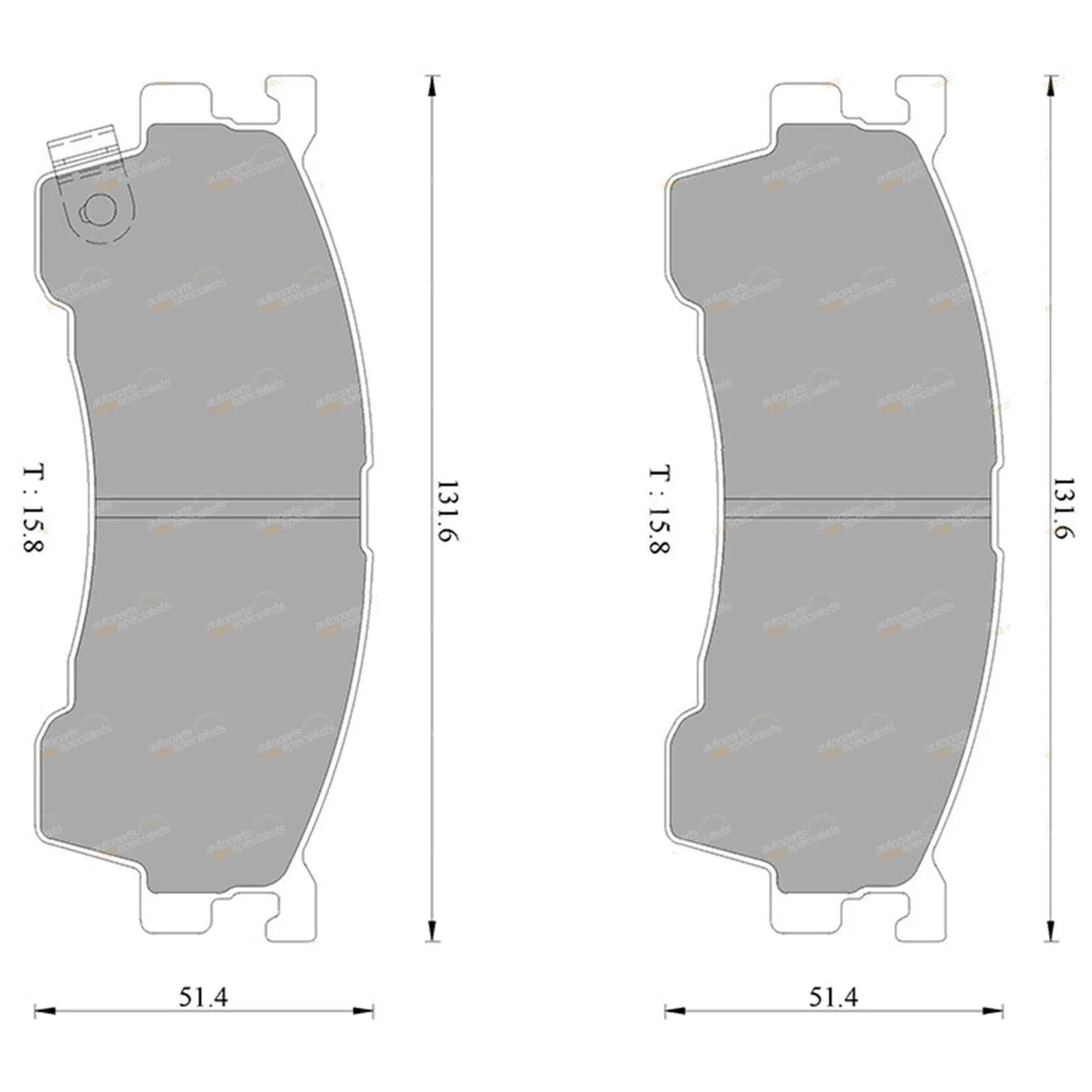 Front Disc Brake Pad Set for Mazda 323 BJ (1998 - 2003)