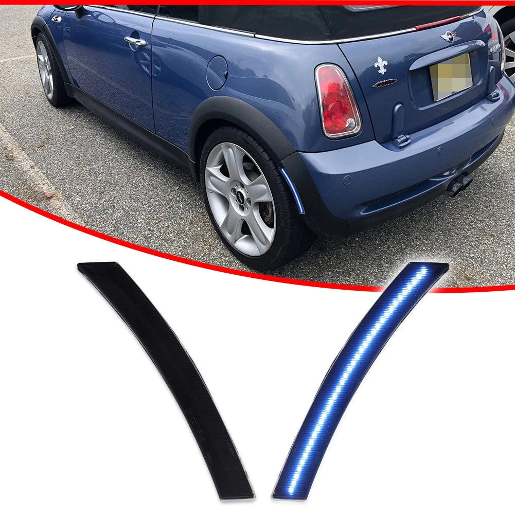2X Smoked Ice Blue LED Rear Side Marker Lights for Mini Cooper (2002–2006)