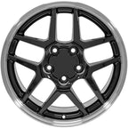 Front Wheel 17 inch Black Machined Lip Replacement for 1997–2004 Chevy Corvette
