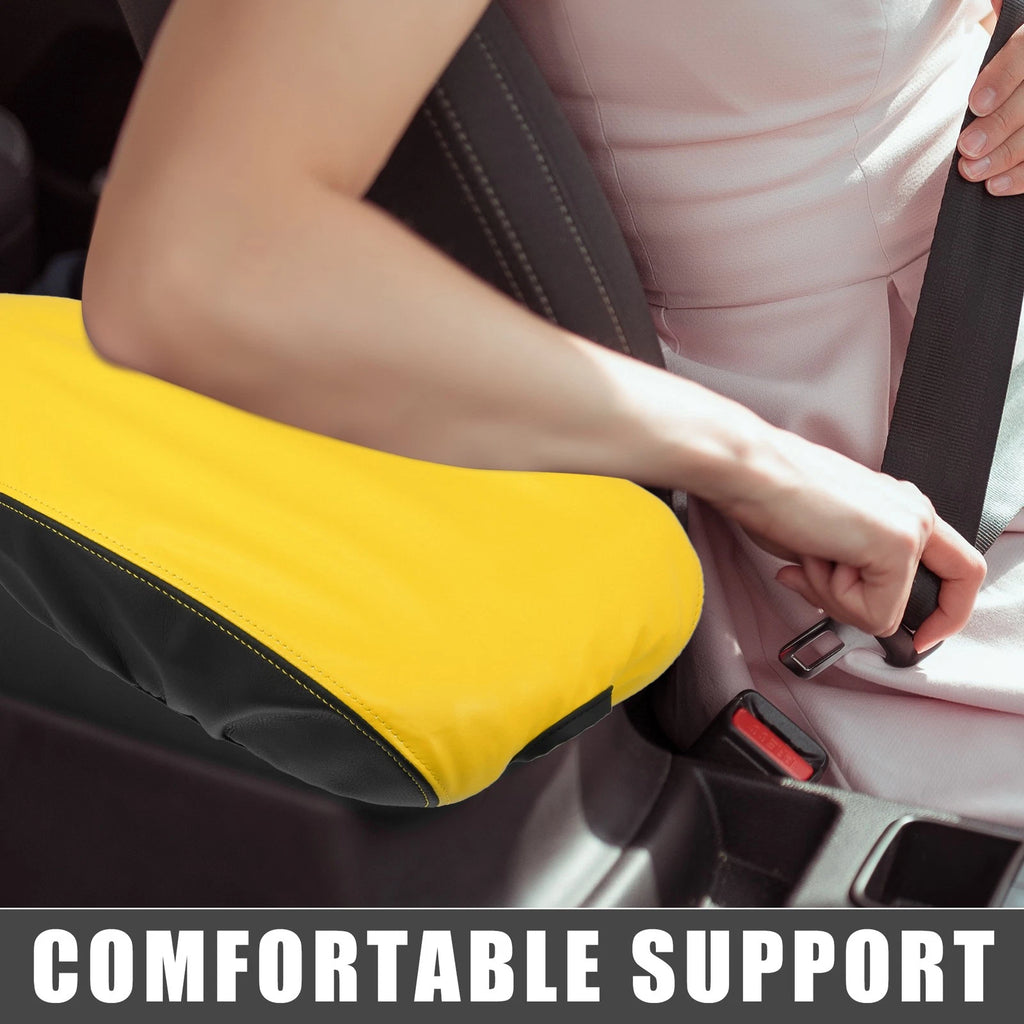 Center Console Armrest Pad Cover for Dodge Charger (2015–2022) Black Yellow