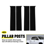 Set of 4 Glossy Black Pillar Post Trim for Chevy Silverado GMC Sierra (2014–2018)