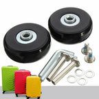 Set of 4 Rubber Alloy Silent Wheels for Suitcase Replacement