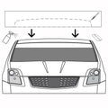 Front Windshield Banner Decal for Universal Matte Black Vinyl (US)