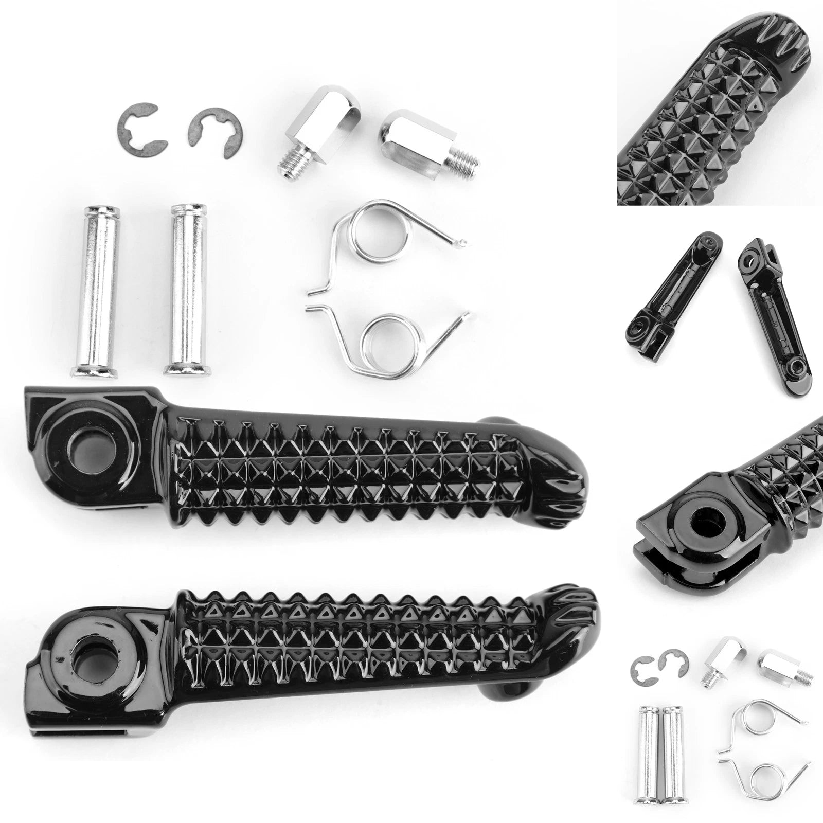 Front Foot Peg Footrest for Yamaha YZF R1 (1998–2014), R6 (1999–2014), R6S (2003–2008) Black