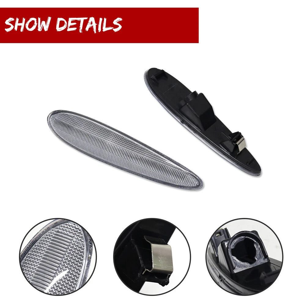 Set of 2 Clear Lens Front Side Marker Lights for Nissan Maxima (2000–2003)