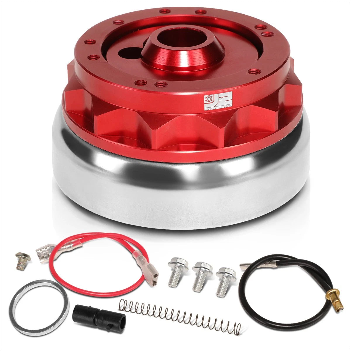 J2 Steering Wheel Short Hub Adapter for Ford Mustang/Fairlane (1965–1969) Red