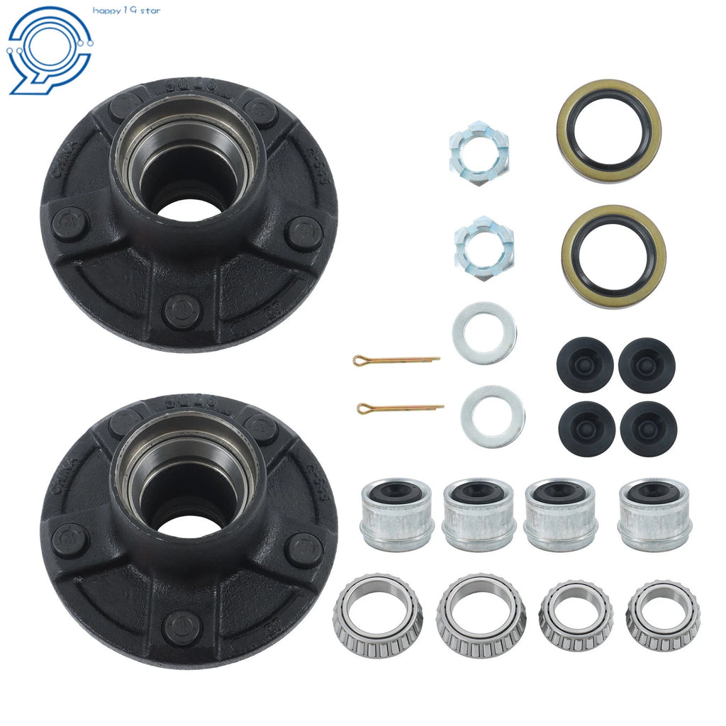 Set of 2 Trailer Hub Kits for 3500 lbs Axle (5 on 5)