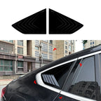Pair Gloss Black Rear Window Quarter Glass Louver Cover for BMW X6 (2019–2025)