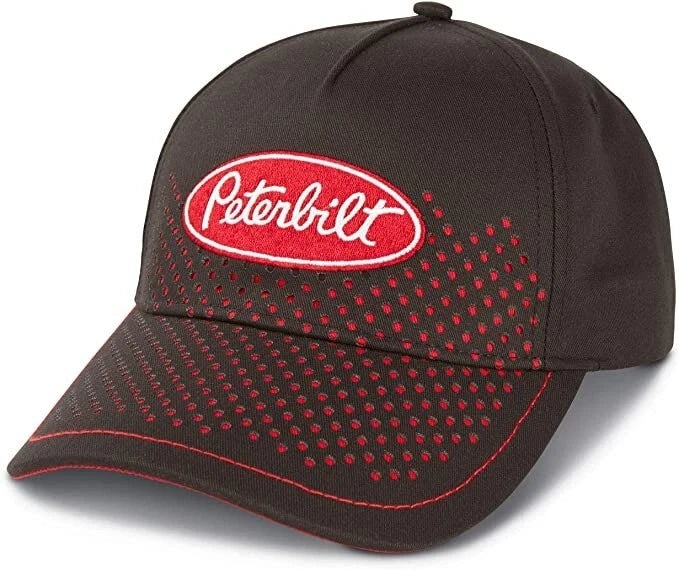 Paragon Perforated Laser Cut Cap for Peterbilt Trucks (Black/Red)