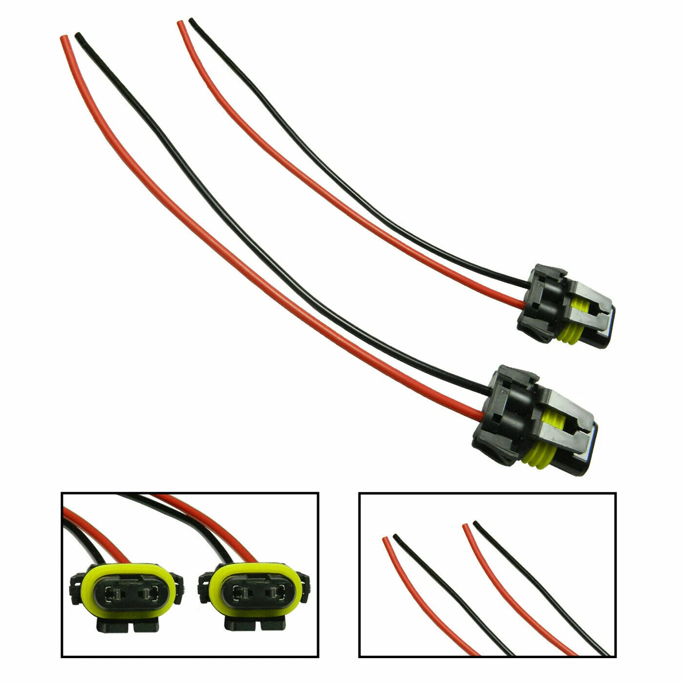 2-Pack Headlight Fog Light Adapter Connector for 9005/9006 (Fits 2005–2015)