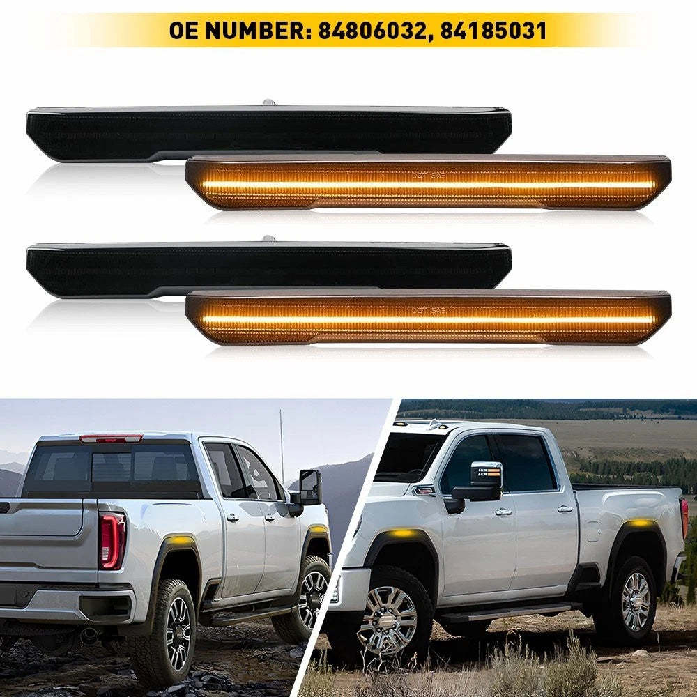 Smoke Lens LED Light Front Side Marker for GMC Sierra 2500 3500HD (2020–2023)