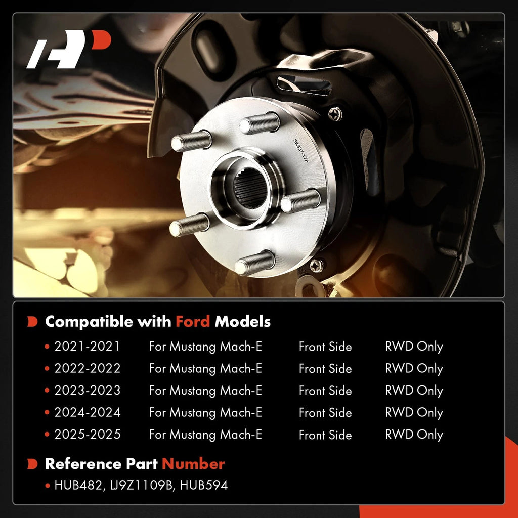 2X Front Wheel Hub & Bearing Assembly for Ford Mustang Mach-E (2021–2025)