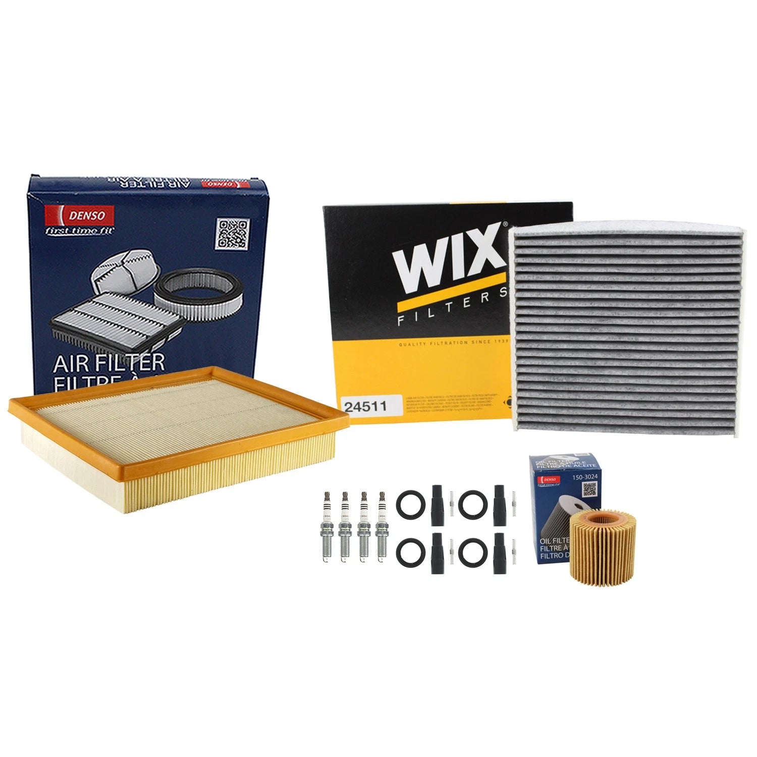 Tune Up Kit with 4 NGK Spark Plugs & Boots for CT200h Prius (2011–2017)