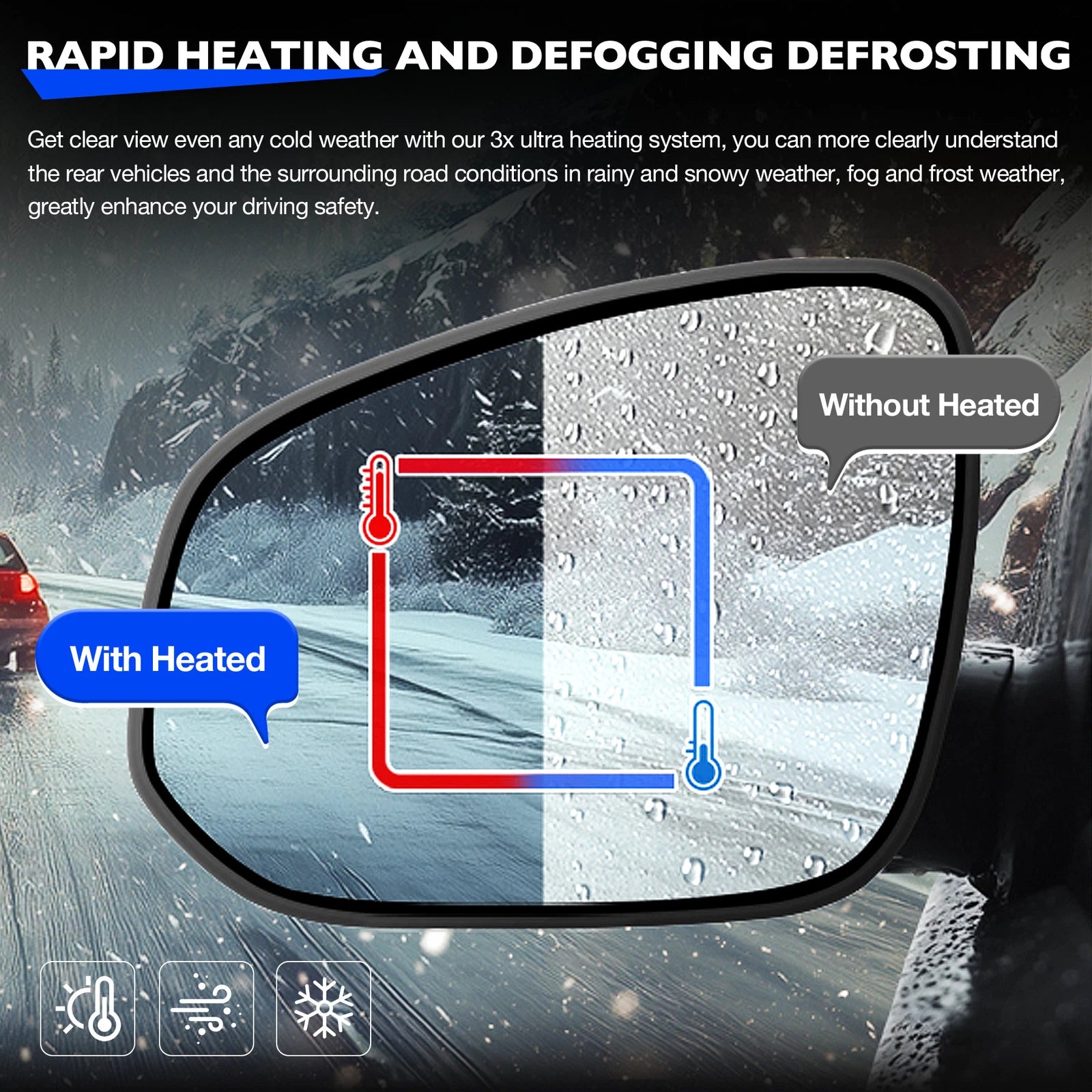 Heated Mirror Glass w/ BSD for Toyota RAV4 Tacoma 4Runner (2013–2024)