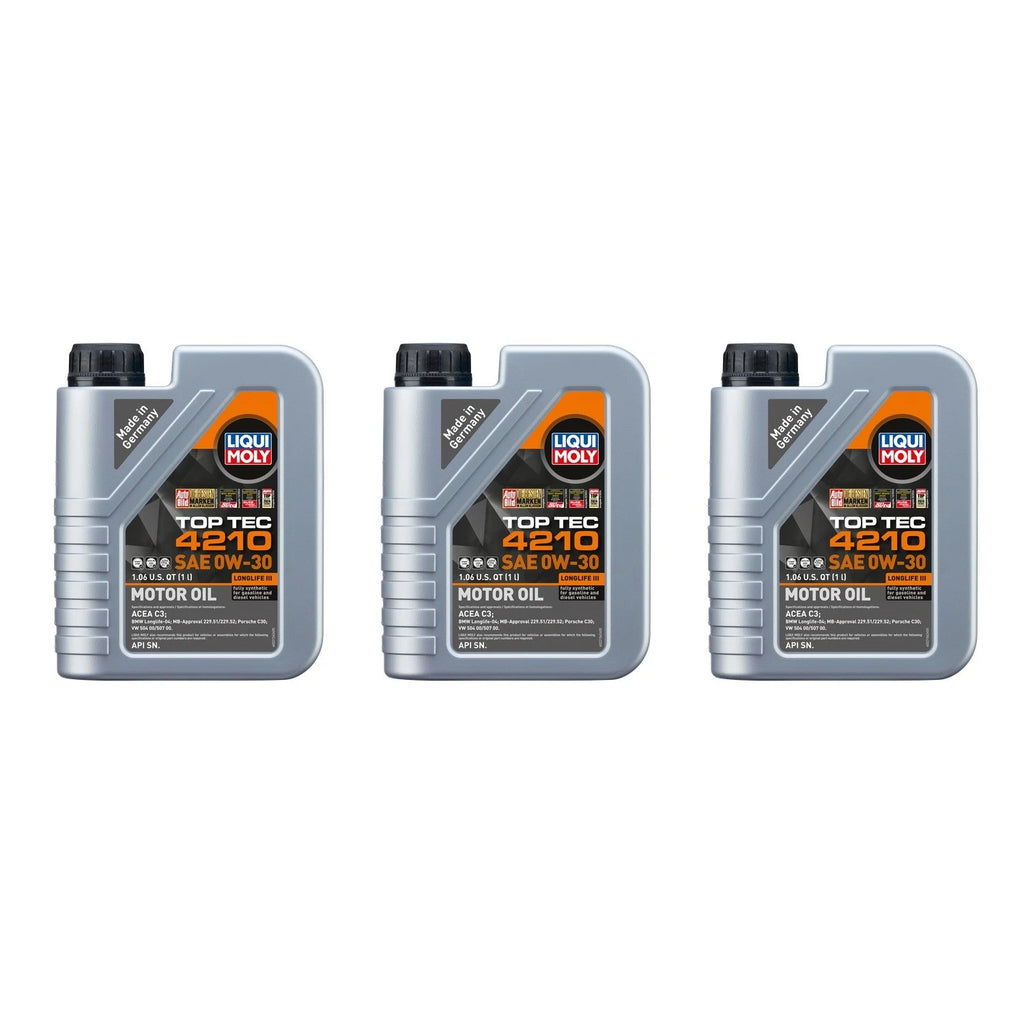 Set of 3 Liqui Moly Top Tec 4210 0W-30 Engine Motor Oil (3L)