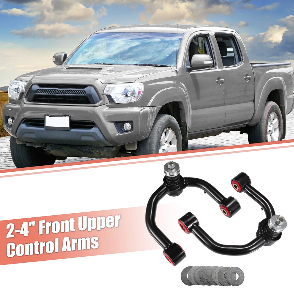 Pair of 2-4" Front Upper Control Arms for Toyota Tacoma (1996–2003) Black Red