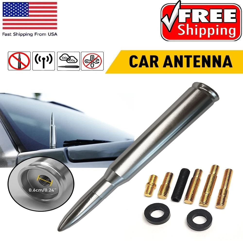Chrome Bullet Antenna for Chevy Silverado Sierra Denali (2007–2023)