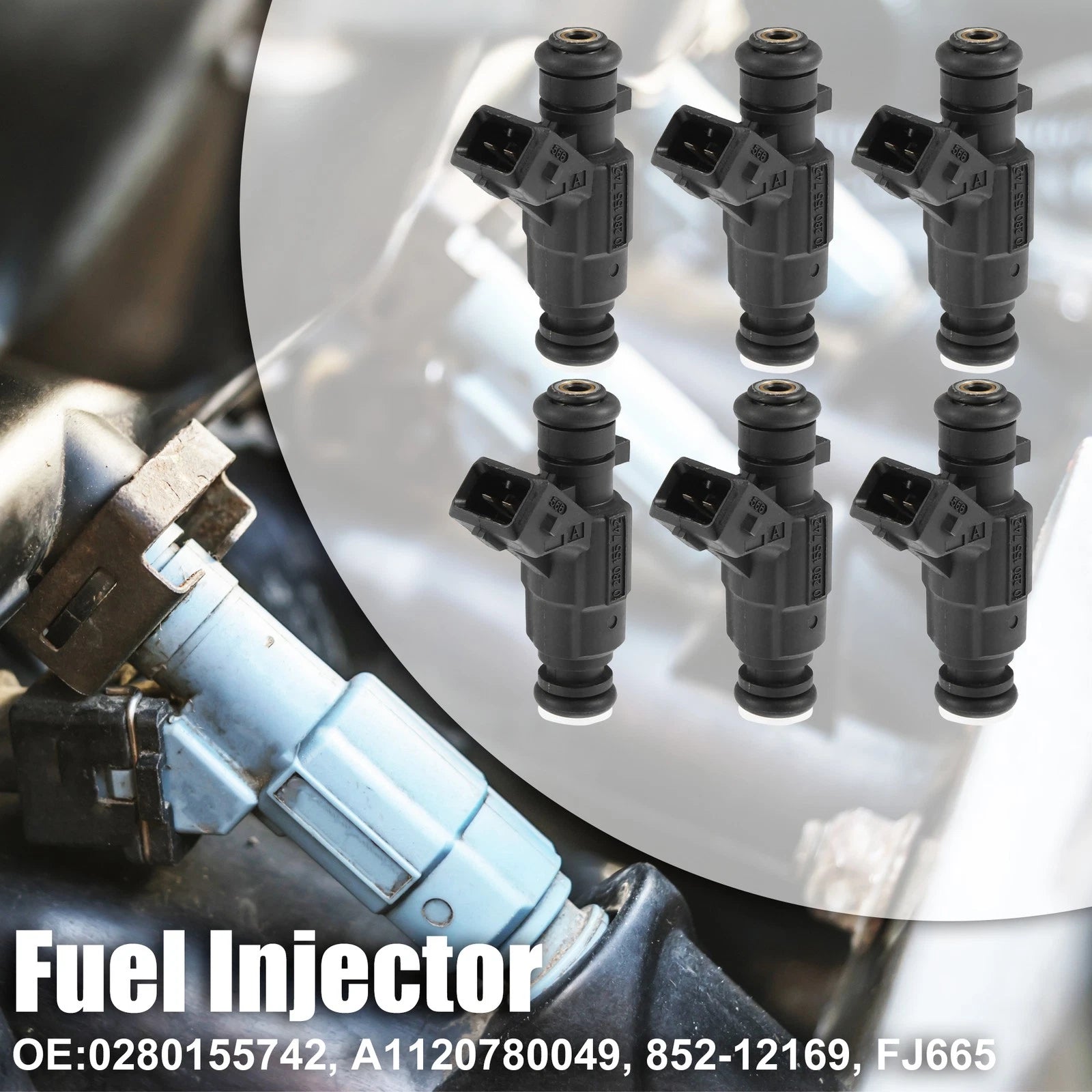 6X Fuel Injector 0280155742 for Mercedes-Benz W210 E320 3.2 (1997–2002)