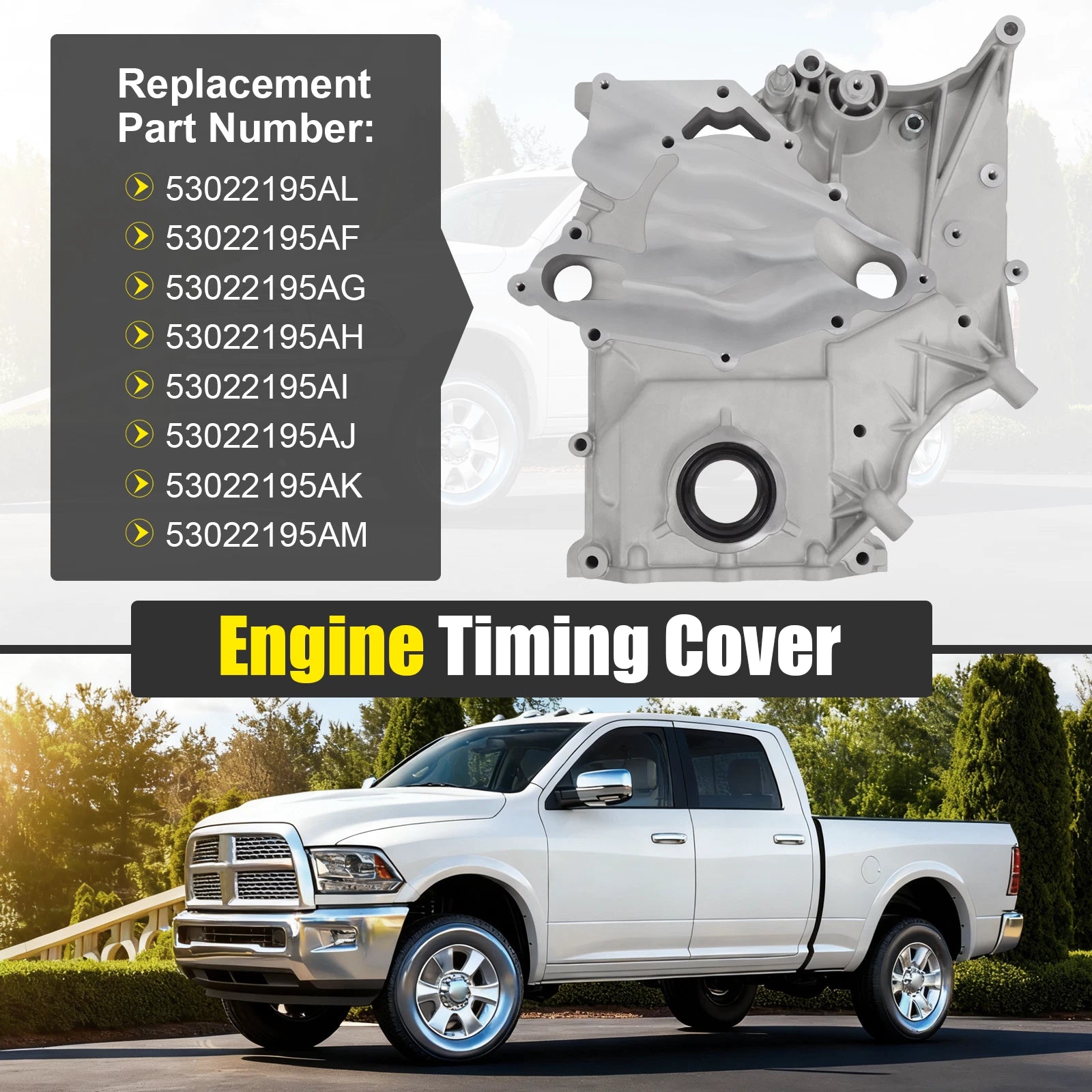 Timing Cover with Seals for 5.7L Engine (2009-2024)