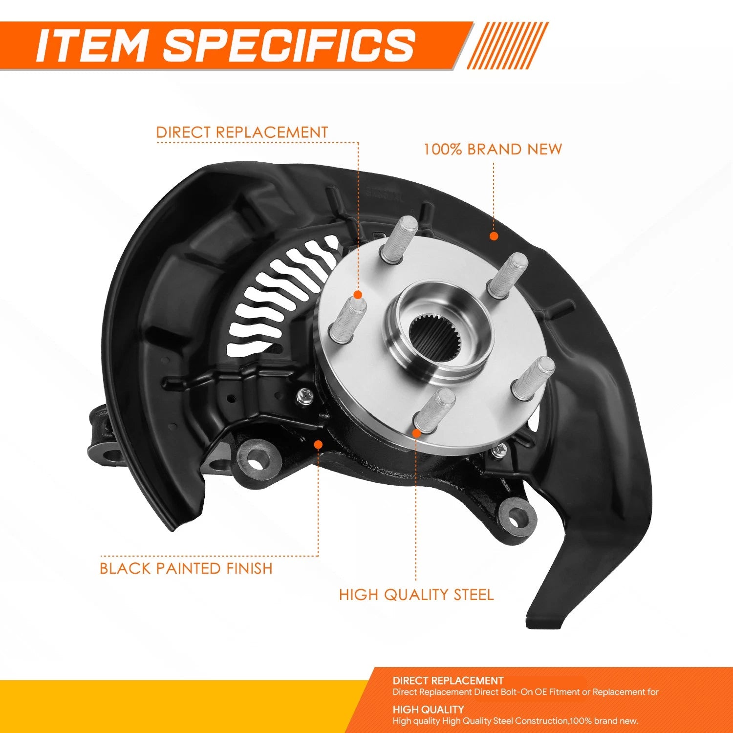 Loaded Knuckle Assembly for RX350 RX450H Highlander FWD (2008–2017)