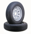 Set of 2 Trailer Tires with Silver Mod Rims ST205/75R15 8-Ply 5 Lug 4.5"