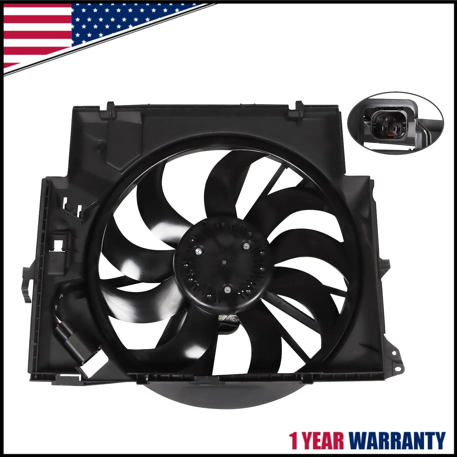 Radiator Cooling Fan Assembly for BMW 335i 335d X1 Z4 (2007–2016) 17427545366