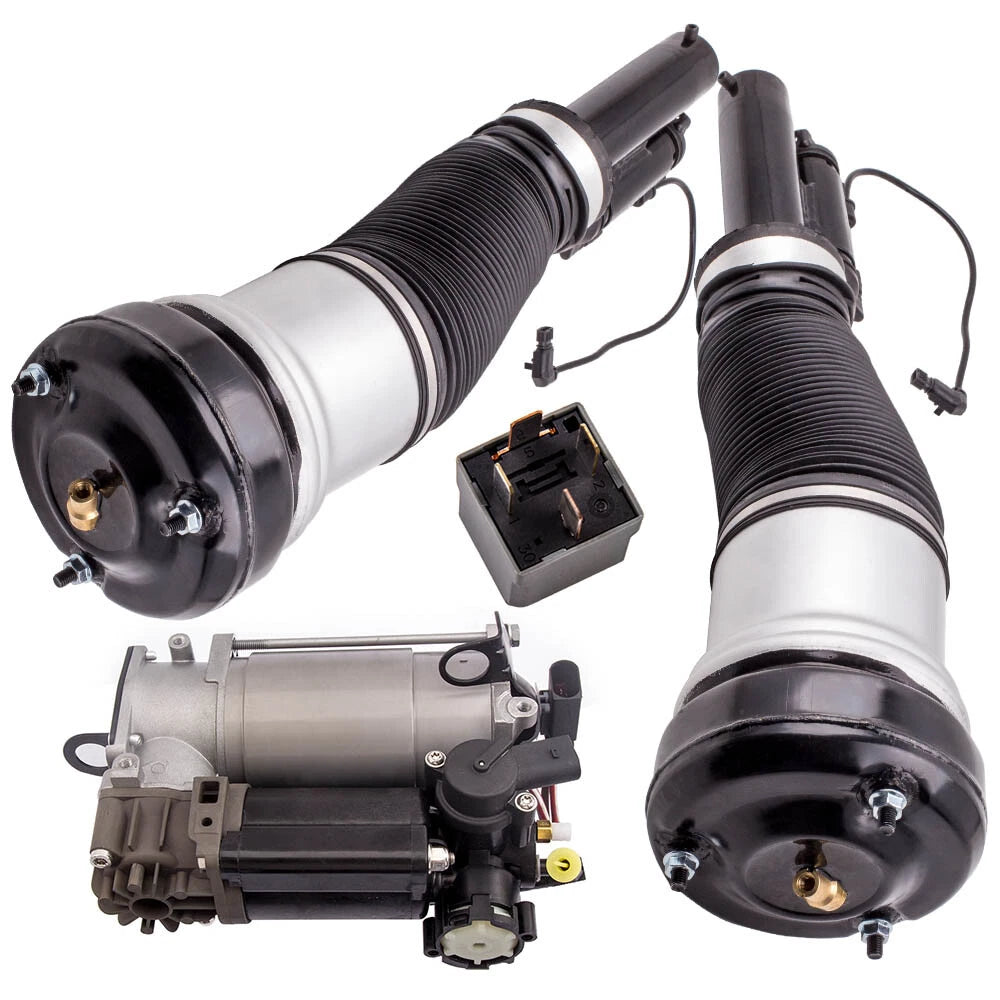 2x Front Air Suspension Shock + Air Pump for Mercedes S Class S500 (2000–2006)