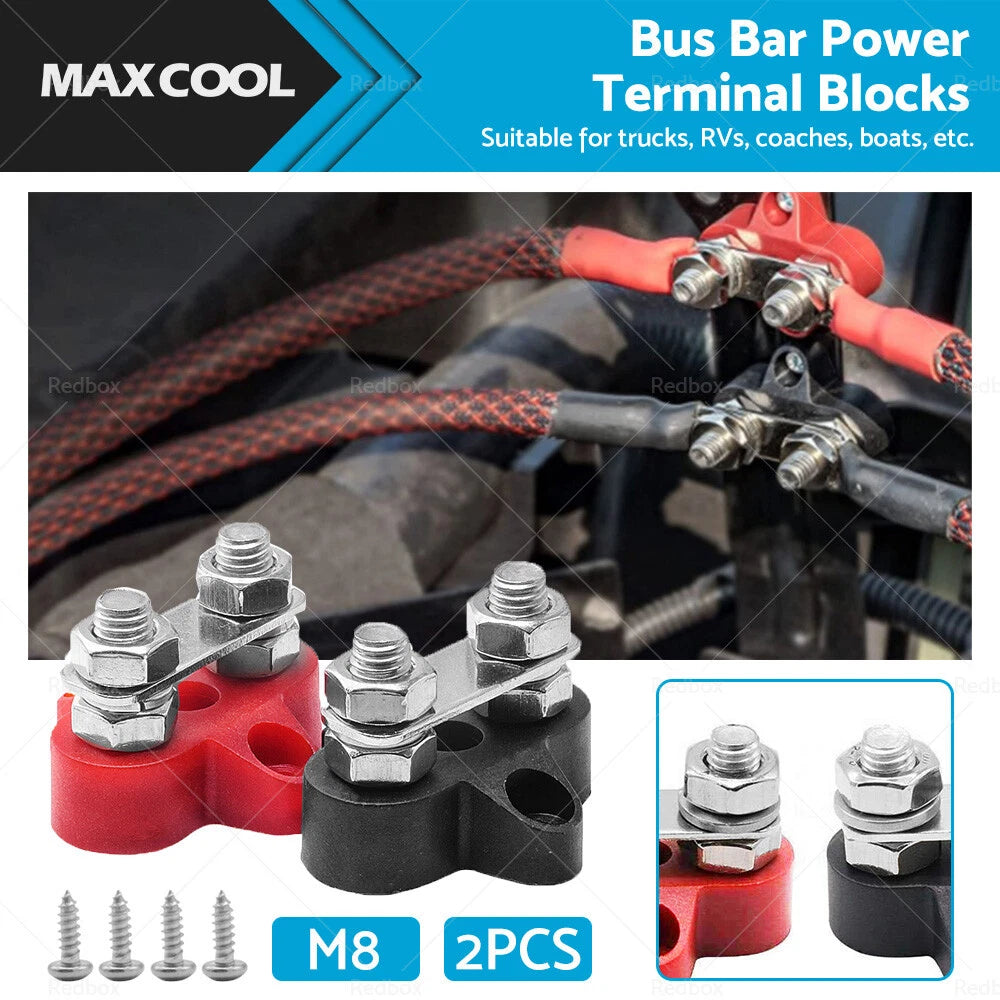 Bus Bar Terminal Blocks M8 Positive Power Distribution Studs for