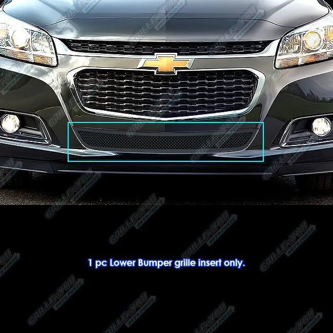 Lower Bumper Grille for Chevy Malibu (2014–2016) Stainless Black Mesh