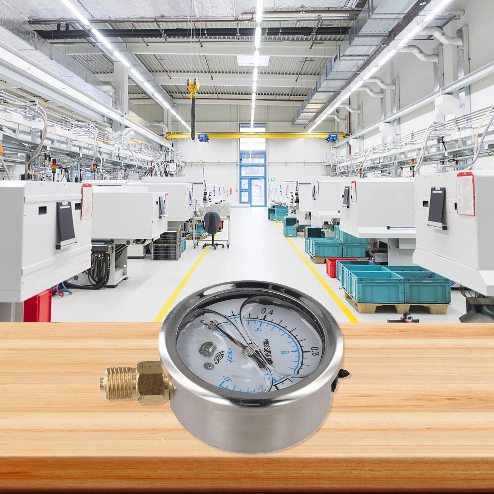60mm Hydraulic Pressure Gauge for Monitoring 0 to 2.5MPa (Stainless Steel)