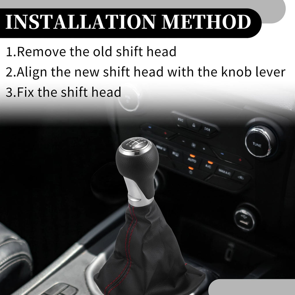 6 Speed Manual Gear Shift Knob with Dust Cover for Audi A6 C6 (2004–2008)