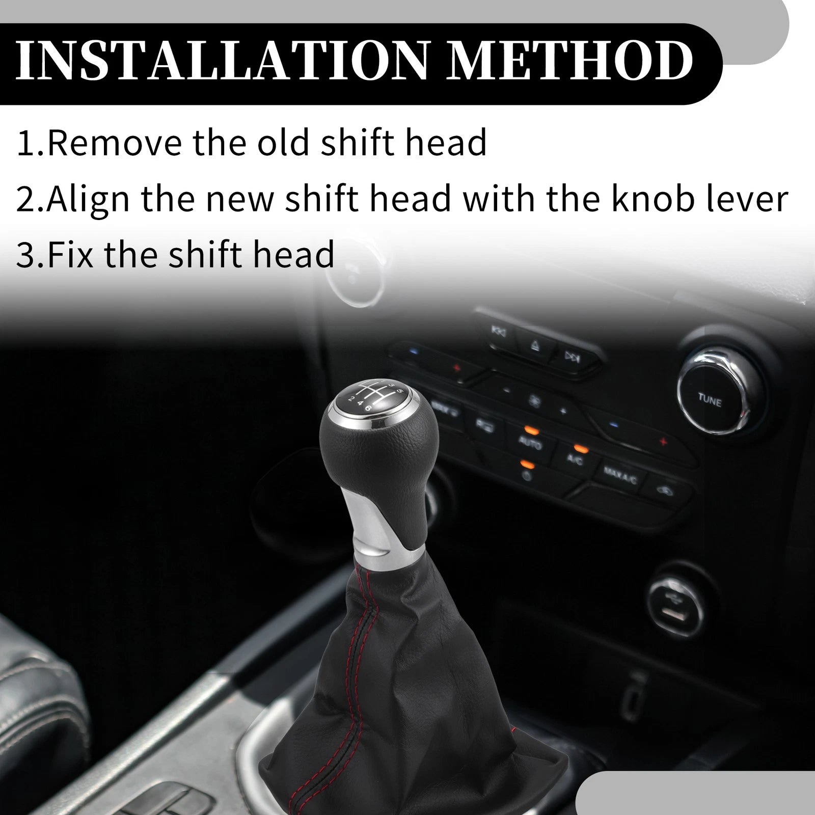 6 Speed Manual Gear Shift Knob with Dust Cover for Audi A6 C6 (2004–2008)