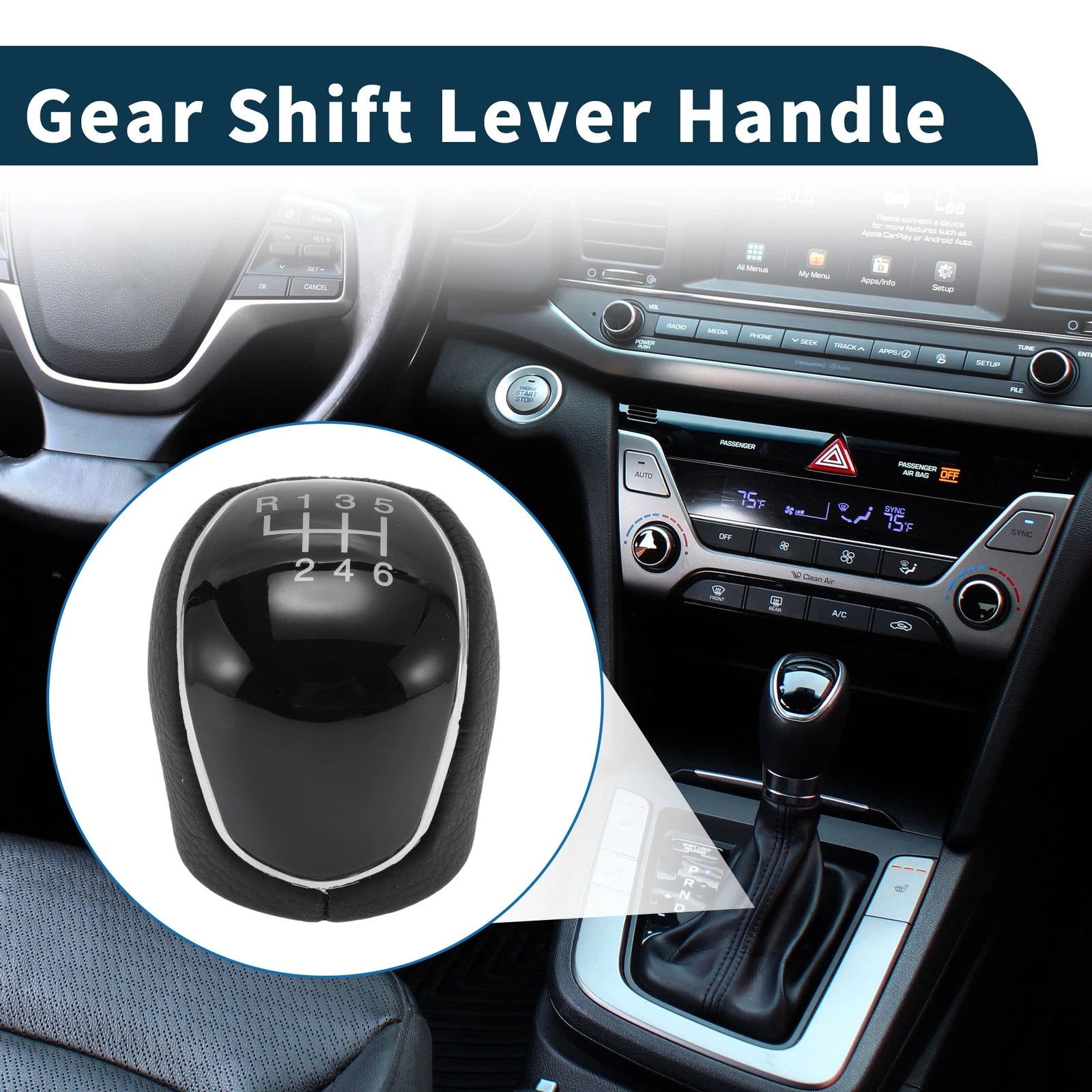 Manual Gear Shift Knob Handle for Hyundai IX35 (2010–2016) Plastic
