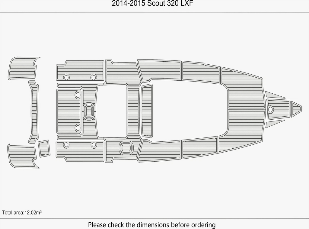 EVA Pads for Scout 320 LXF (2015) - Faux Teak Flooring Mat